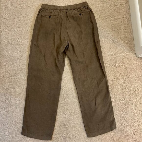 Todd Snyder Relaxed Linen Leisure Pant in Pale Oak - Picture 4 of 4